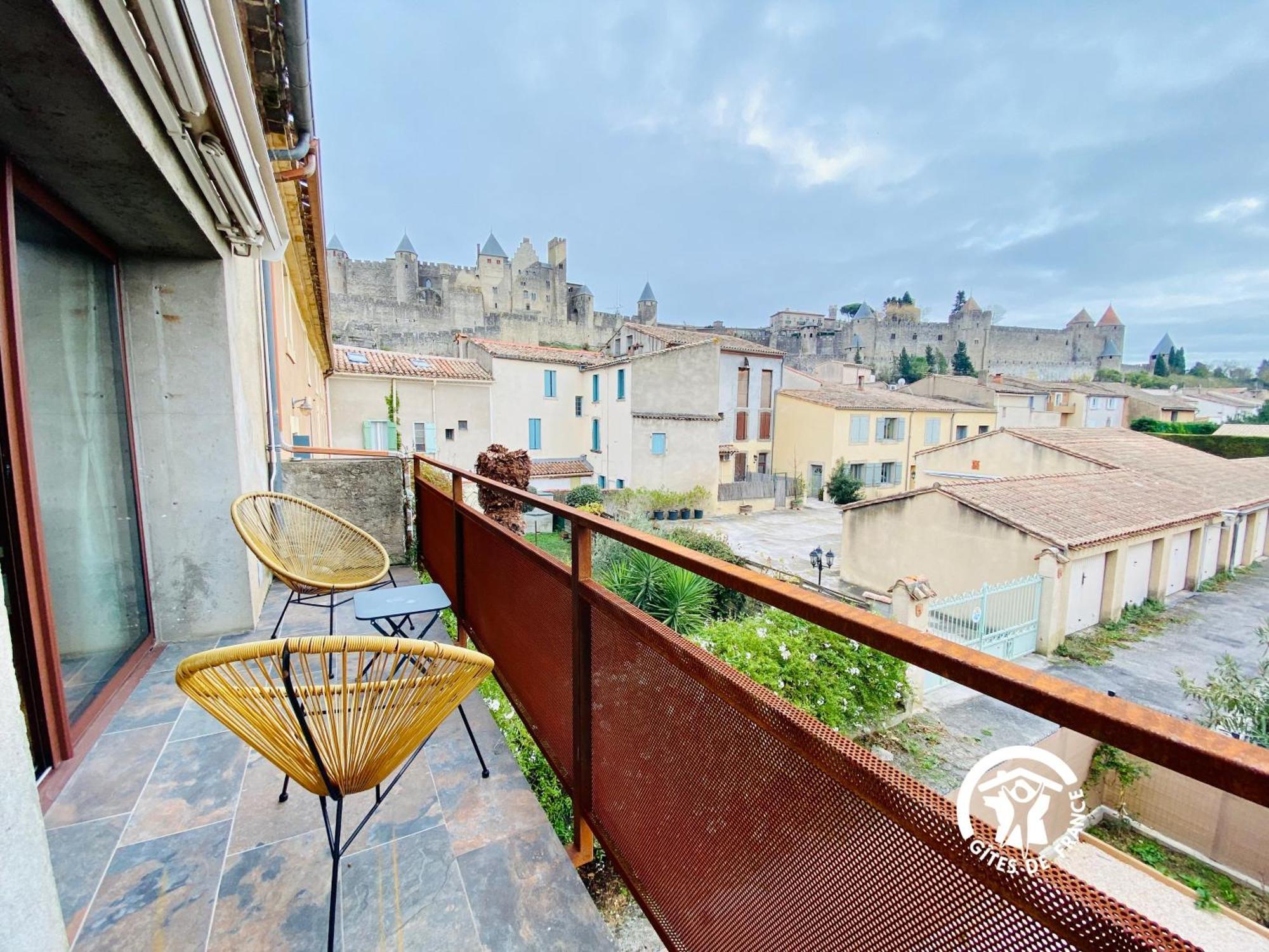 Loft Cocon Climatise - Imprenable Vue Sur Le Chateau Comtal Carcasona Exterior foto